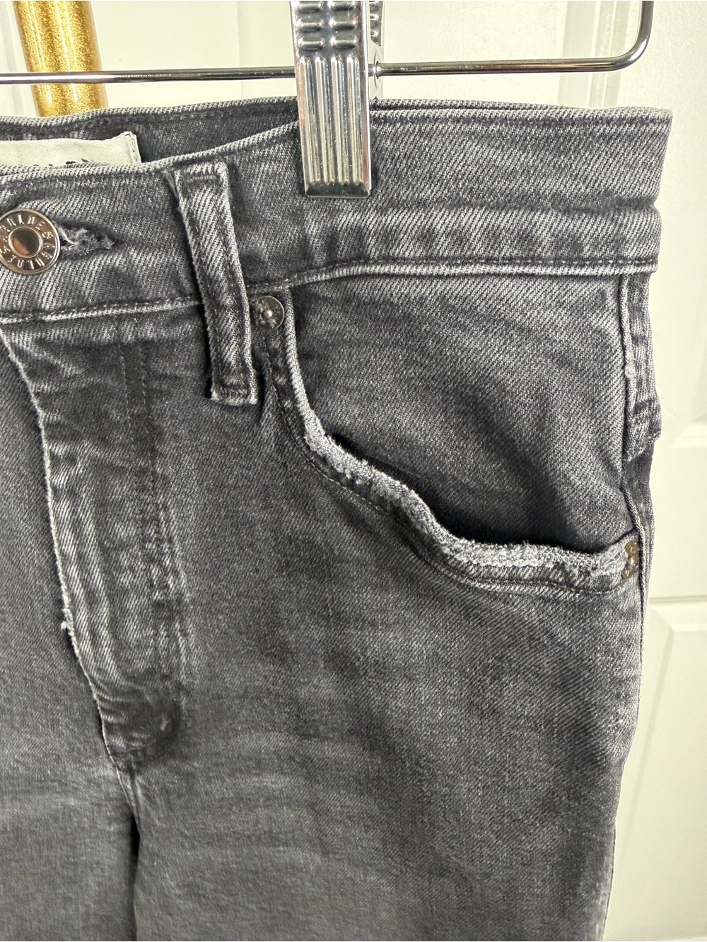 AGOLDE 90’s Pinch Waist Sz 26 High Rise Straight Leg Jeans Washed Black NWOT - Picture 6 of 11